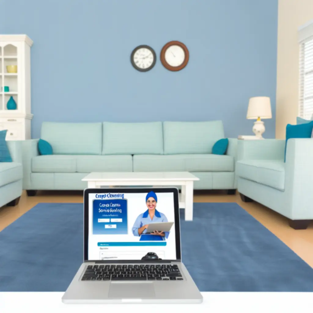 Online szőnyegtisztítási időpontfoglalás illusztráció