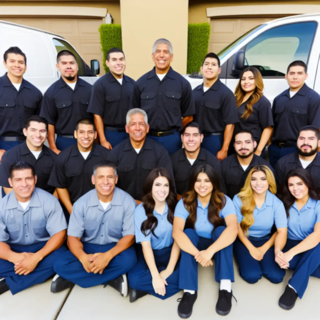 Ecocarpetclean szőnyegtisztító technikusok mosolygós csoportképe