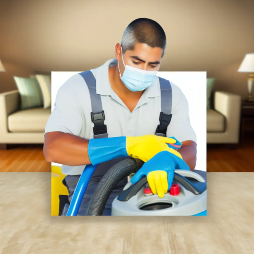 Ecocarpetclean technikus higiéniai előírások szerint dolgozik